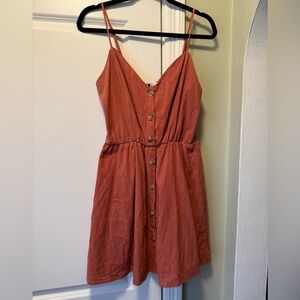 Terracotta Button-Down Mini Dress